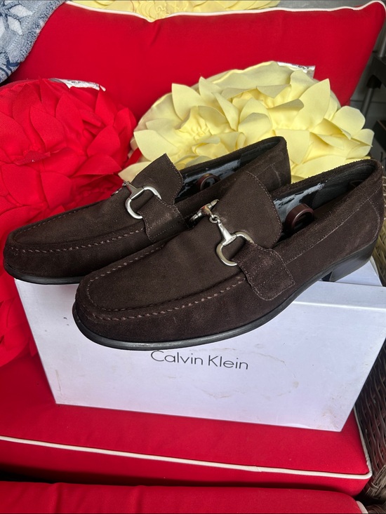 Calvin Klein Other - Calvin Klein Dark Brown Suede Horsebit Loafers